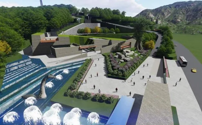Sketchup Planning Model | Golden Nail Expo Park, Mountain Park, Landscape Planning, Modern Style