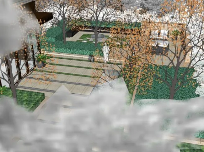 Sketchup Landscape Model | Courtyard Landscape, Modern Style