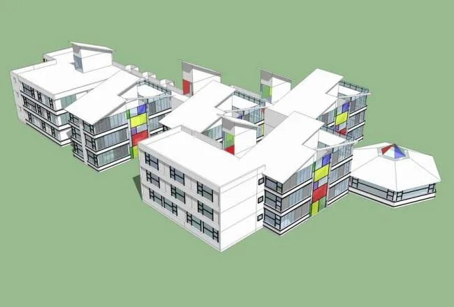 Sketchup School Model | Multi story School, Kindergarten, Teaching Building, Educational Building, Modern Style