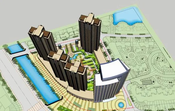 Modern SketchUp Models: High-Rise Residential, Office Buildings, and Street-Level Businesses