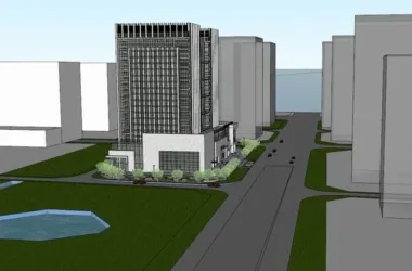 Modern High-Rise Office Building Model in SketchUp-BIM WORLD
