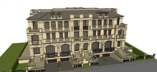 Sketchup Villa Model | Stacked Villa, French Style, Classical Style