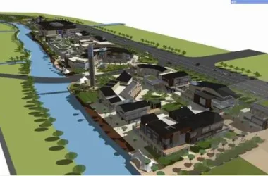 SketchUp Business Model: Modern Multi-Story Commercial and Pedestrian Street Design-BIM WORLD