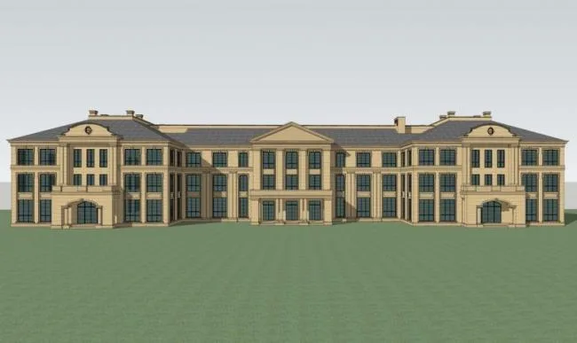 Sketchup Business Model | Multi story clubhouse, French classical style, commercial building