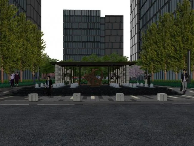 Sketchup Landscape Model | Industrial Park Landscape, Office Landscape, Modern Style