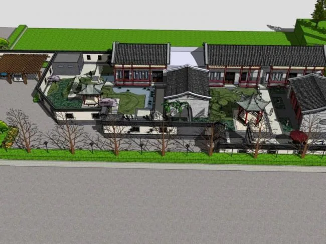 Sketchup Ancient Architecture Model | Multi story Ancient Architecture, Chinese Style, Courtyard