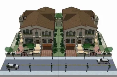 SketchUp Villa Model | Classic Mediterranean-Style Private Villa-BIM WORLD