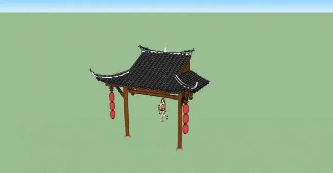 Sketchup Material Model | Door Head, Entrance, Chinese Style, Architectural Components