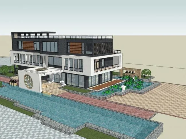 Sketchup Villa Model | Solo Villa, Modern Style