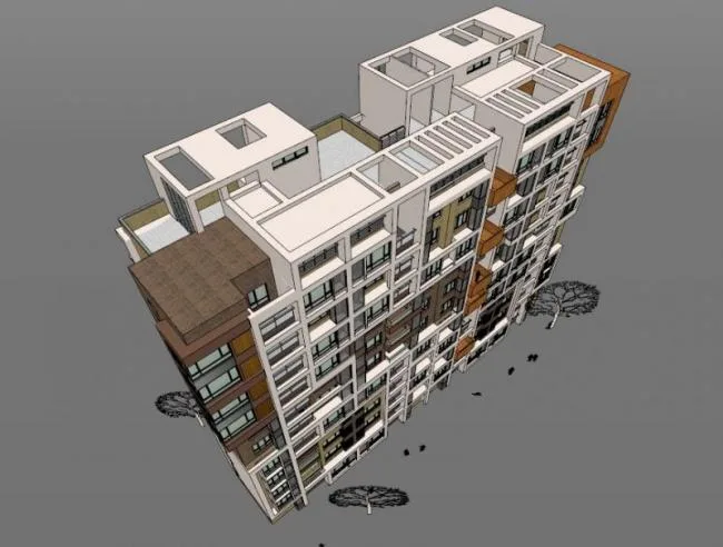 Sketchup Residential Model | High rise Residential Buildings, Modern Style