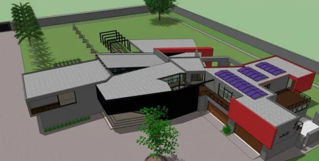 Sketchup Villa Model | Solo Villa, Modern Style