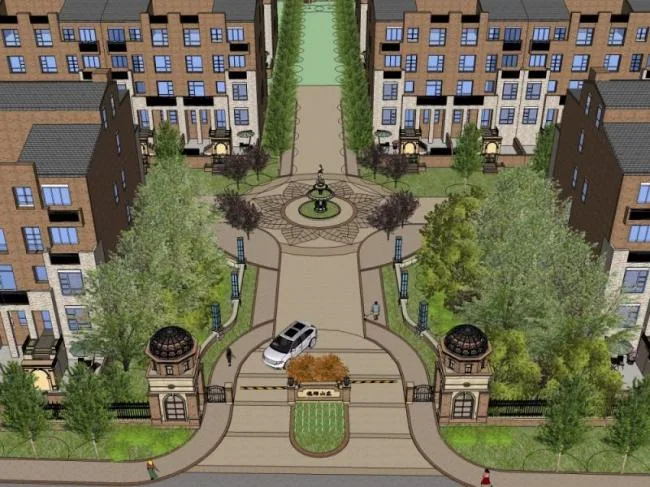 Sketchup Landscape Model | Community Landscape, Residential Landscape, Classical Style