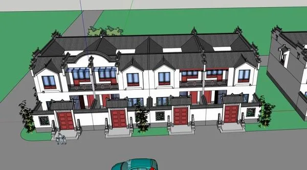 Sketchup Residential Model | Multi story Residence, Garden House, Chinese Style