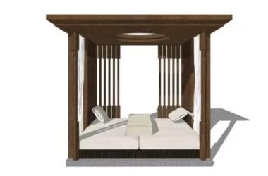 New Chinese Style Pavilion Sketch Model | Landscape Pavilion & Gallery Design in SketchUp-BIM WORLD
