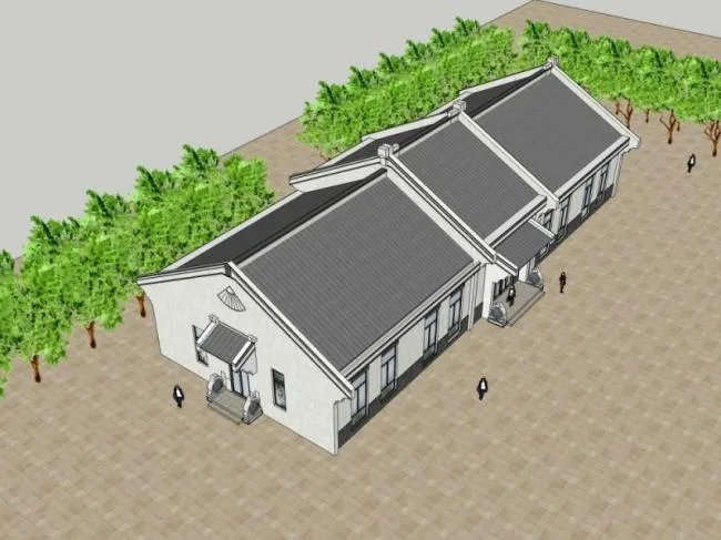 Modern Chinese-Style Nursing Home Residential Model in SketchUp
