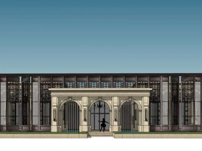 Sketchup Business Model | Multi story Sales Office, Classical Style