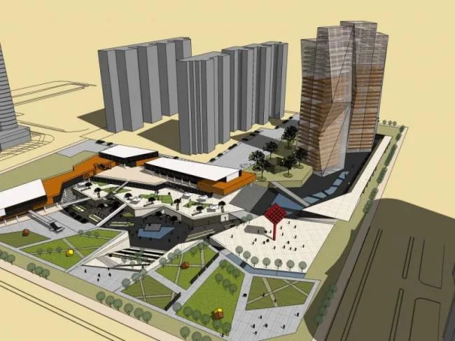 Sketchup Business Model | Multi story Business Center, Modern Style