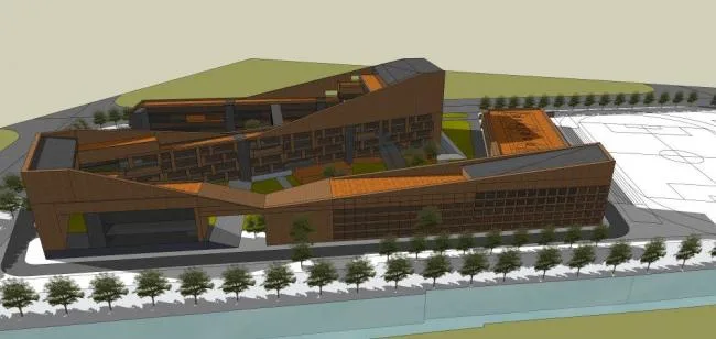 Sketchup School Model | Multi story School, Teaching Building, Campus, Modern Style, Educational Architecture