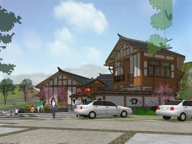 Sketchup Business Model | Multi story Commercial Street, Chinese Style