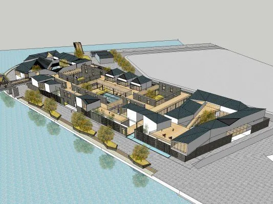Sketchup Cultural Model | Museum, New Chinese Style, Cultural Architecture
