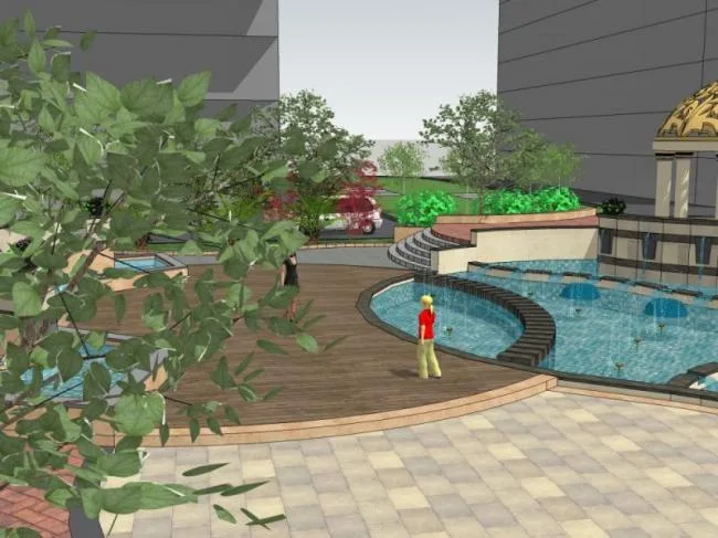 Sketchup Landscape Model | Residential Landscape, Classical Style
