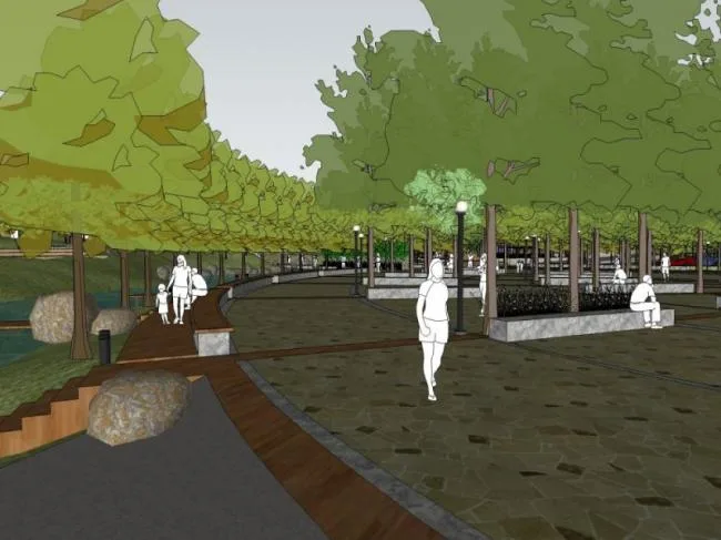 Modern Park Landscape Design in SketchUp