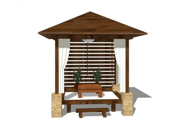 New Chinese Style Pavilion Sketch Model | Landscape Gallery Design in SketchUp