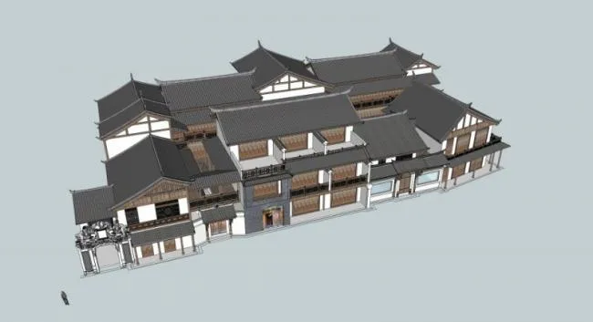Sketchup Business Model | Multi story commercial building, Chinese style