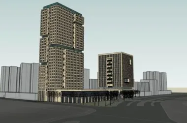 Modern High-Rise Office Building Model in SketchUp-BIM WORLD