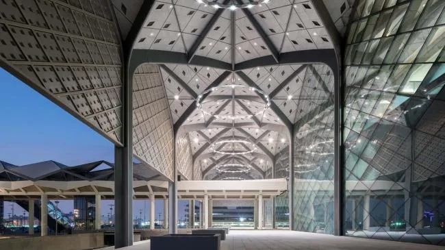BIM Architecture | Majestic Steel Columns Supporting Tree like Construction: Haramain High Speed Railway Station/Foster Partners Architectural Firm