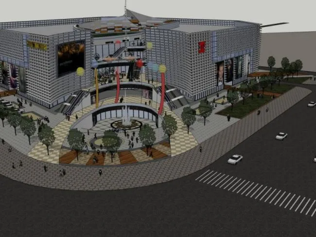 Sketchup Complex Model | Multi story Commercial Complex, Modern Style