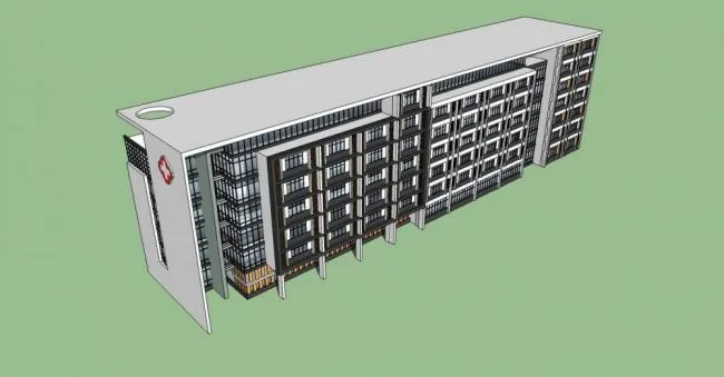 Sketchup Hospital Model | Multi story Hospital, Inpatient Building, Medical Architecture, Modern Style
