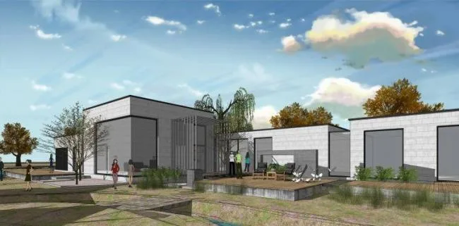 Sketchup Business Model | Low Level Clubhouse, Modern Style