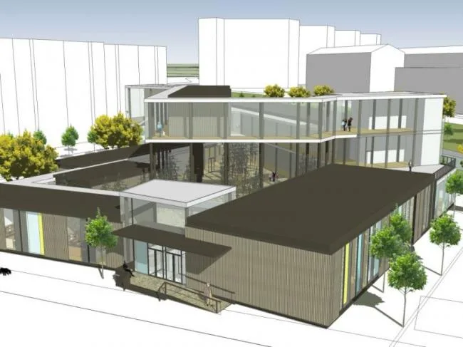 Sketchup Business Model | Multi story commercial building, modern style