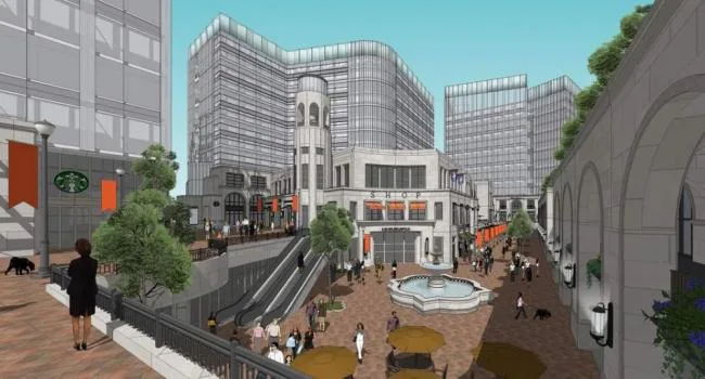 Sketchup Business Model | Neoclassical Commercial Street, Multi story Office Building