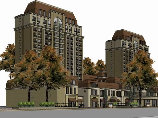 Sketchup Residential Model | High rise residential building, classical style, 16 floors