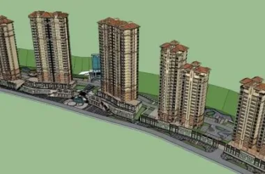 SketchUp Model of a Classical European-Style High-Rise Residential Building with Ground Floor Commercial Space in Kowloon Bay-BIM WORLD