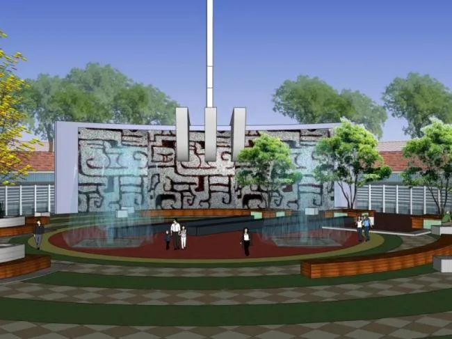Sketchup Landscape Model | Square Landscape, Modern Style