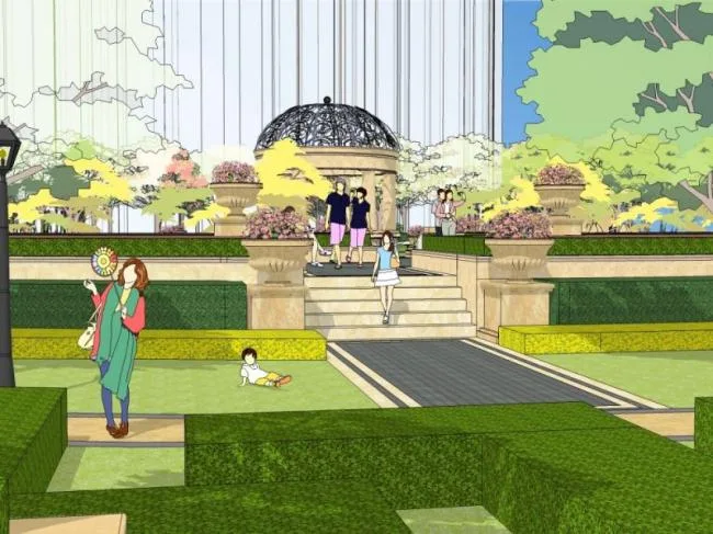 Sketchup Landscape Model | Residential Landscape, Classical Style