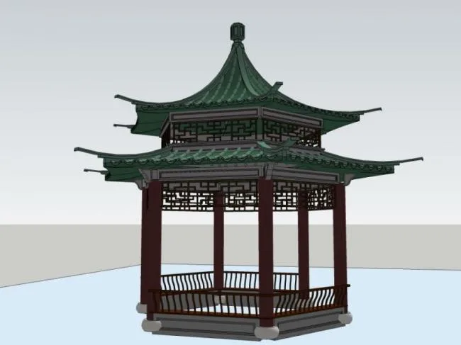Sketchup Sketch Model | Pavilion, Chinese Style, Sketch