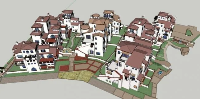 Classical and Spanish Style Villa Cluster Model in SketchUp