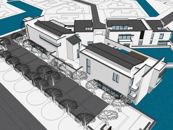 Sketchup Villa Model | Multi-row Villa, Modern Style