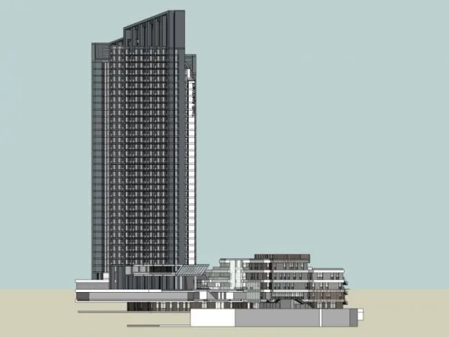 Sketchup Complex Model | Multi story High rise Complex, Residential, Hotel, Office, Modern Style