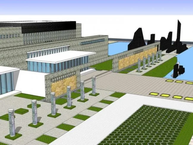 Sketchup Cultural Model | Multi story Library, Cultural Architecture, Modern Style