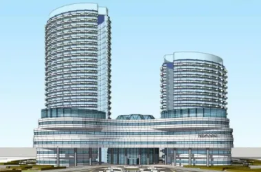 Modern Multi-Story Hybrid Office Building Model in SketchUp-BIM WORLD