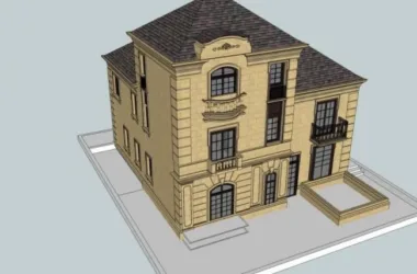 SketchUp Model of a French-Style Classical Detached Villa-BIM WORLD