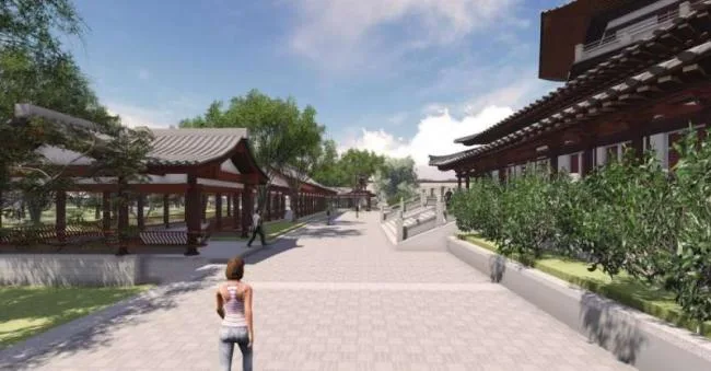 Sketchup Landscape Model | Park Landscape, Chinese Style, Chinese Garden, Ancient Architecture