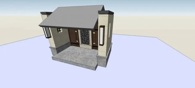 Sketchup Material Model | Entrance, Gate Pavilion, Chinese Style