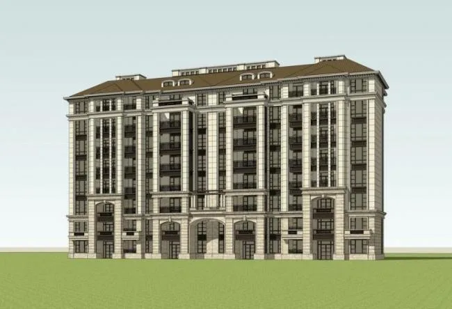 Sketchup Residential Model | Multi story Residence, French Style, Classical Style, Residential Architecture