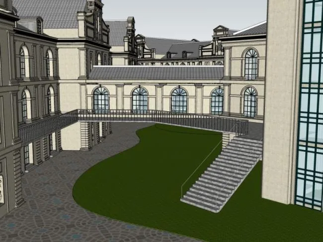 Sketchup Residential Model | Multi story Residence, Row, Classical Style
